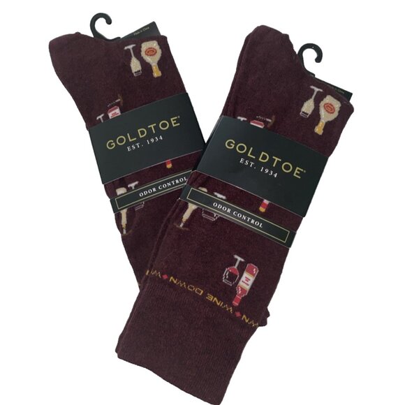 Gold Toe ~ Wine Down Socks ~ Mens ~ NWT ~ 2 Pairs - Picture 1 of 4